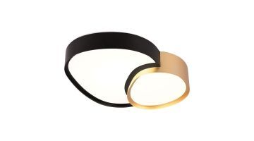 Trio Plafondlamp Rise zwart + goud