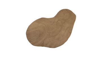 Bovenaanzicht zandkleurig organisch vloekleed Ayla van WOOOD.