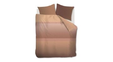 Dekbedovertrek Sashiko Multi van Kardol by Beddinghouse in warme aardetinten, bovenaanzicht.