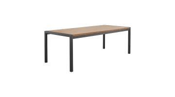 Eettafel Mantera van Profijt Meubel, met een robuust houten tafelblad en een zwart metalen frame voor een industrieel design.