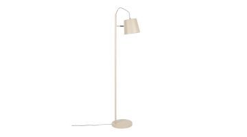 Zuiver Buckle Head vloerlamp in beige met verstelbare kap en ronde voet.
