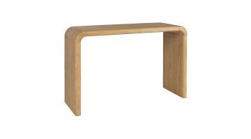 Zuiver Sidetable Brave in naturel eikenhout, vooraanzicht met afgeronde hoeken.