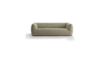 Berry sofa in groen design met zachte gestoffeerde afwerking en subtiele ingestikte plooien.