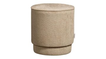 vtwonen poef Pearl in naturel tint met een moderne cilindrische vorm.