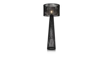 COCOmaison vloerlamp in zwart met draadontwerp, gemaakt van textiel en metaal.