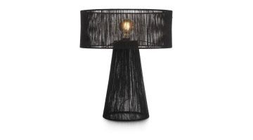 Tafellamp COCOmaison Tali, zwart touw op metalen frame, 57 cm hoog.
