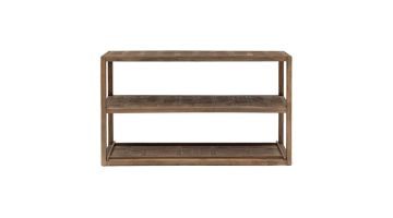 Sidetable Fraser Island van gerecycled eikenhout, vooraanzicht.