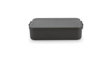 Een grijze Brabantia Make & Take Bento Lunchbox Large met een strak en functioneel ontwerp.