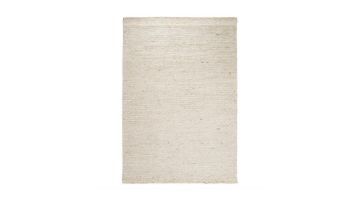 By-Boo Takara vloerkleed in ivoorkleur, gemaakt van geweven katoen met een tijdloos en subtiel ontwerp.