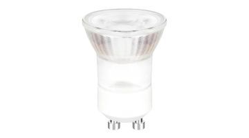 Highlight LED-spot met GU10 fitting en MR11 formaat, 3,5W, compacte diameter van 35 mm en transparante afwerking.