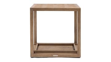 Bijzettafel Fraser Island van Rivièra Maison, vooraanzicht met open ontwerp en natuurlijke houtkleur.