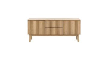 TV-meubel Arrosto van Pronto Wonen in licht eikenhout, met een strak design en verticale lijnen.