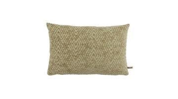 Rechthoekig sierkussen Vaxholm van Claudi in een warme beige tint met een elegant geometrisch patroon.