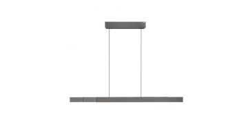 PURE Moto-Rise LED hanglamp in platina grijs met strak lijnvormig ontwerp en verstelbare ophanging.
