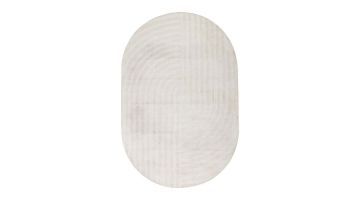 Crèmekleurig Arch vloerkleed van COCOmaison met pilvormig design en subtiel patroon