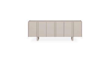 Tv-meubel Basu van WOOOD in matte natuurtint, frontaanzicht.