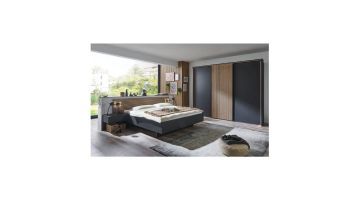 Moderne slaapkamer met Nevada kast en lamellen in combinatie met bijpassend bed.