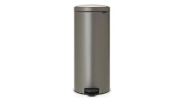 Brabantia NewIcon pedaalemmer 30 liter in Platinum uitvoering met pedaalbediening.