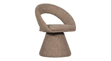 WOOOD Winter eetkamerstoel in naturel melange, schuin van voren gefotografeerd.