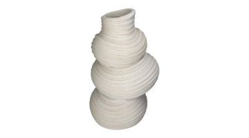  Beige polyresin vaas met organische, gelaagde vormgeving en keramieklook van 22x21,8x36,6 cm, perfect voor een rustige interieurstijl.