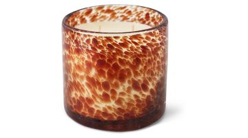 Geurkaars Retro Porch Night van HK Living in gespikkeld retro glas met warme bruine tinten, rechte vorm en twee lonten.