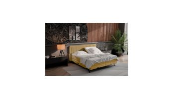 Key West Boxspringset V1900 Brass in Scandinavische stijl met Mito-stof en slanke poten.