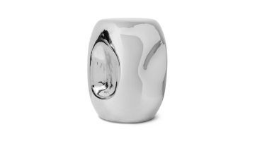 HKliving Bijzettafel Currents Chrome met glanzende chroomafwerking en organische vormen.