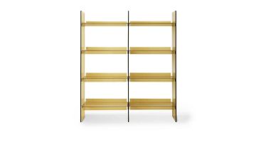 Wandkast Acrylic Olive Green van olijfgroen plexiglas op witte achtergrond.