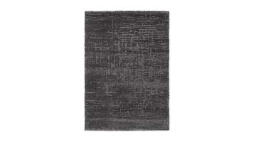 Vloerkleed Twinset van tencel en zuiver scheerwol, bovenaanzicht met verfijnde structuur en subtiel patroon.