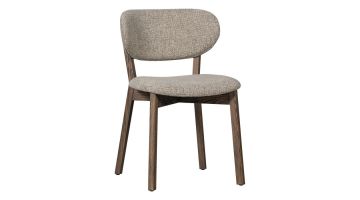 WOOOD eetkamerstoel Udar in naturel met houten frame, vooraanzicht.