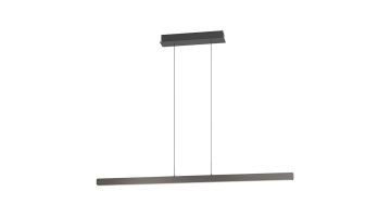 Eglo hanglamp Ciggiano LED in zwart, minimalistisch ontwerp met twee ophangdraden en een lange horizontale lichtbalk.