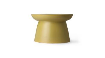 groene keramische HKLIVING bijzettafel Earthenware XL met brede bovenkant en stevige basis.