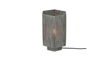 Good&Mojo Panama tafellamp van grijze raffia met sfeervolle lichtdoorlatende structuur