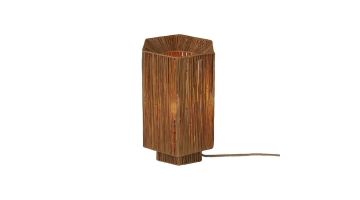 Good&Mojo Panama tafellamp van bruine raffia met warm sfeervol licht