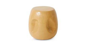 HKliving Bijzettafel Currents Sand in organisch design met glanzende zandkleurige afwerking, ideaal voor woonkamer of slaapkamer.