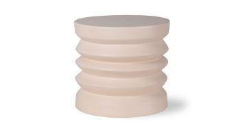 HKliving Stoneware bijzettafel in crème kleur met speelse vorm, losstaand gefotografeerd.