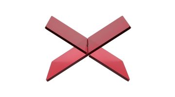 Trendhopper boekenstandaard Icon by Jill in bordeauxrode kleur, gemaakt van plexiglas in kruisvormig design.