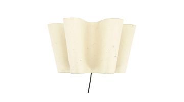 Wandlamp Meander met golvend design van handgemaakt papier in naturel tint.