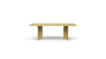 HKLiving eettafel Rectangular Olive met strak design en olijfgroene afwerking, gezien van voren.