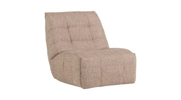 WOOOD Hein elektrische relaxfauteuil in naturel melange met zachte, afgeronde vorm en gestikte zitting.