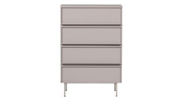 WOOOD Tours ladekast zand met vier lades, frontaanzicht op wit