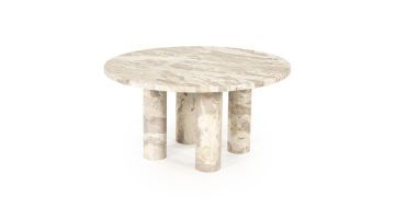 By-Boo salontafel Marmo van marmer met rond blad en vier poten