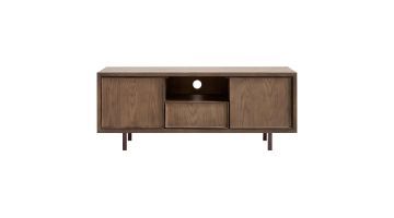 TV-meubel Calvo 125 cm bruin met 2 deuren, open vak en lade