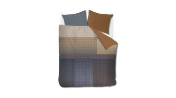 Beddinghouse Dutch Design Oxford Street dekbedovertrek met grafisch patroon in blauw en bruintinten