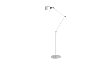 Tonone Bolt Floor 2 arm vloerlamp in wit met twee verstelbare armen en industriële uitstraling