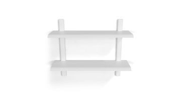 Witte Hola 3 wandplank met twee planken en ronde staanders
