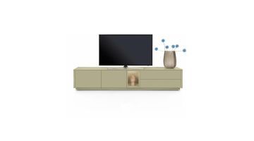 XOOON Trentino lowboard in olijfgroen met strak design en greeploze afwerking