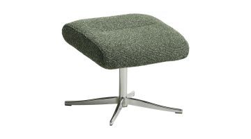 INHOUSE hocker Conora in groene stof Winter Moss met chroomkleurige metalen draaivoet