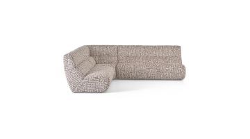 Beige Montèl Ger Nijman hoekbank met grafisch patroon vrijstaand