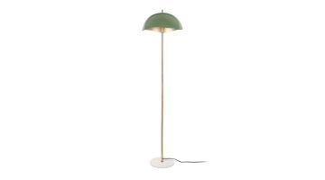 Leitmotiv vloerlamp Waved in jungle green met goudkleurige steel en marmeren voet